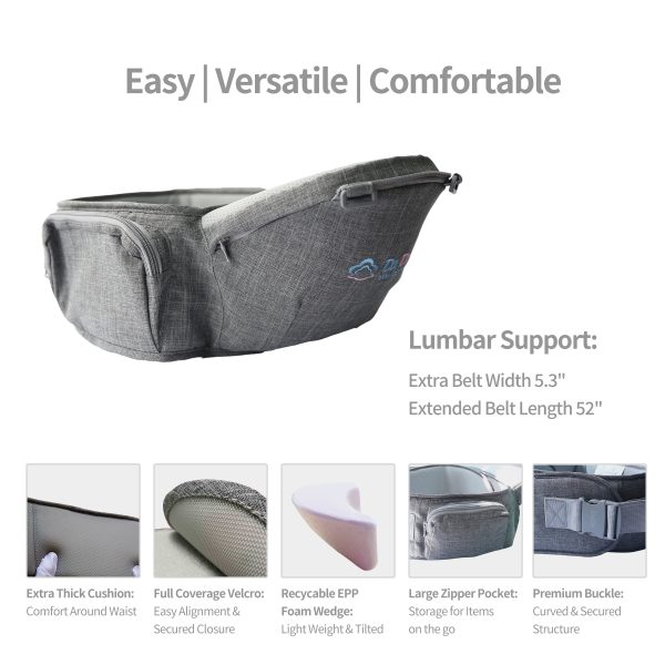Baby Carrier Hip Seat for Newborn and Toddler, Baby Shower Gift for New Mom and Dad