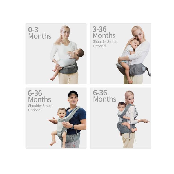 Baby Carrier Hip Seat for Newborn and Toddler, Baby Shower Gift for New Mom and Dad
