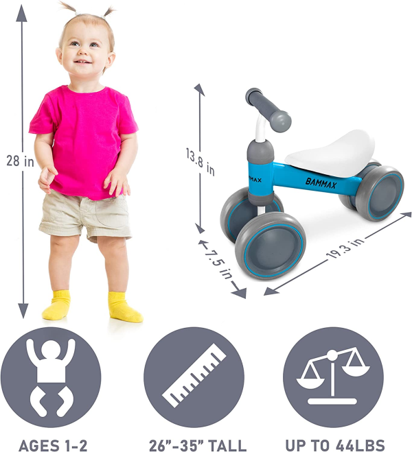 Bammax Official Tykebike® Toddler & Baby Bike | Toddler & Baby Balance Bike Ride on Toy | Easy Glide Wheels & Safer Toddler Bike Steering | Indoor/Outdoor Baby & Toddler Ride on Toy