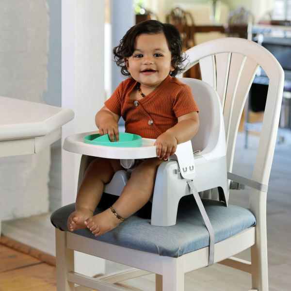 Ingenuity Deluxe Learn-To-Dine Feeding Seat, Ages 6 Months to 3 Years, Orange and Teal