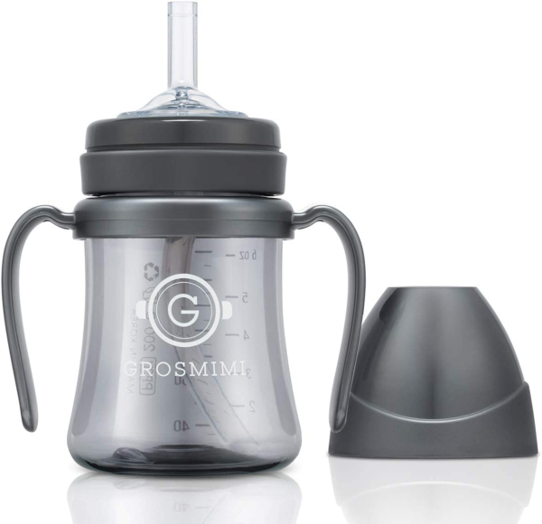 Grosmimi Spill-Proof Magic Sippy Cup – 6 oz (Charcoal)