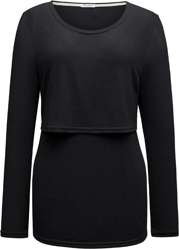 Bearsland Women'S 3 Packs Maternity Clothes Long Sleeves Breastfeeding Shirts Nursing Top