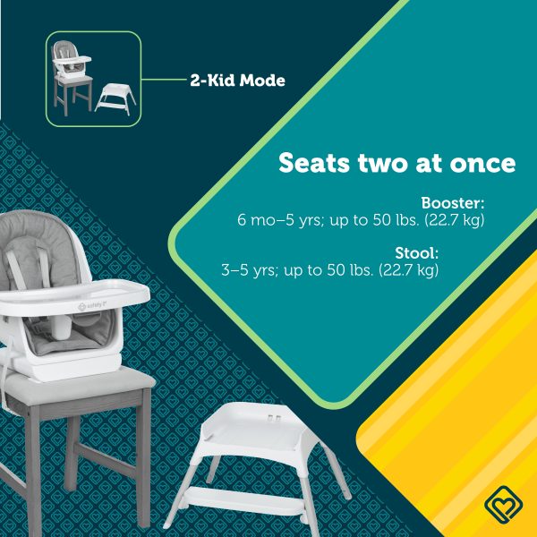 Safety 1St Grow and Go Rotating High Chair, Soft Ash