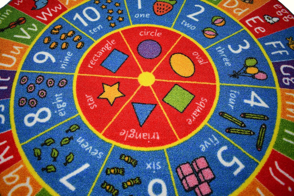 KC Cubs ABC Alphabet, Numbers and Shapes Educational Learning & Fun Game Play Area Non Slip Boy & Girl Kids Rug Carpet for Children Bedroom, Toddler Classroom & Baby Playroom Mat, Playtime Activity