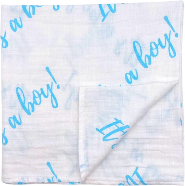 Premium Cotton Muslin Swaddle Blankets for New Born Boys Girls (Boy)