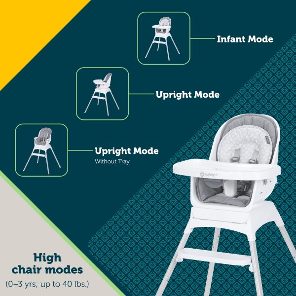 Safety 1St Grow and Go Rotating High Chair, Soft Ash