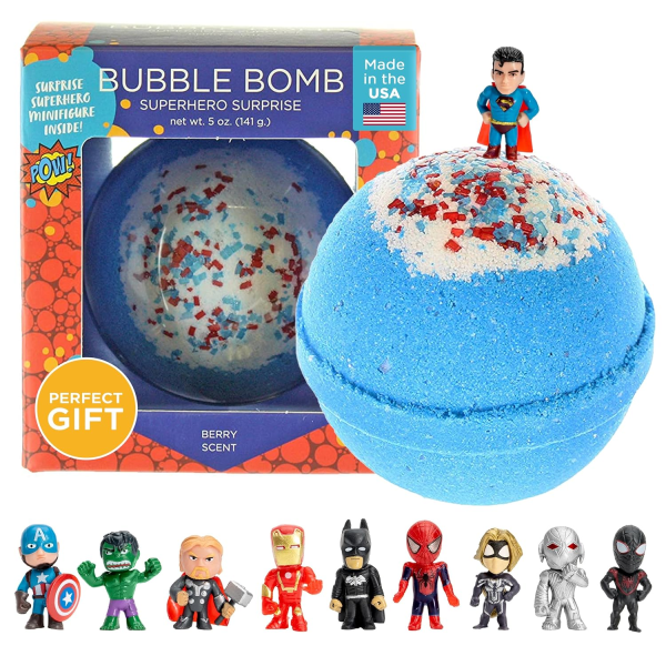 Christmas Bath Bomb for Kids with Surprise Bath Toys inside (Gift Set) - Stocking Stuffers for Boys and Girls - Holiday Bubble Bath with Cheerful Scent, USA Made by Two Sisters