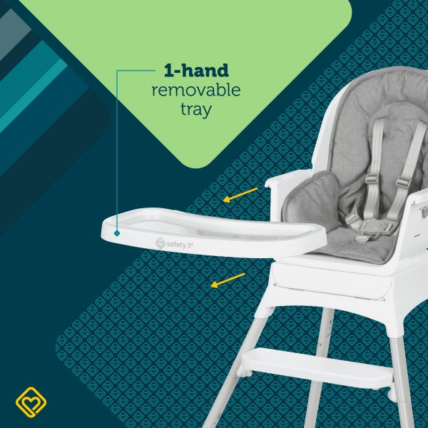 Safety 1St Grow and Go Rotating High Chair, Soft Ash