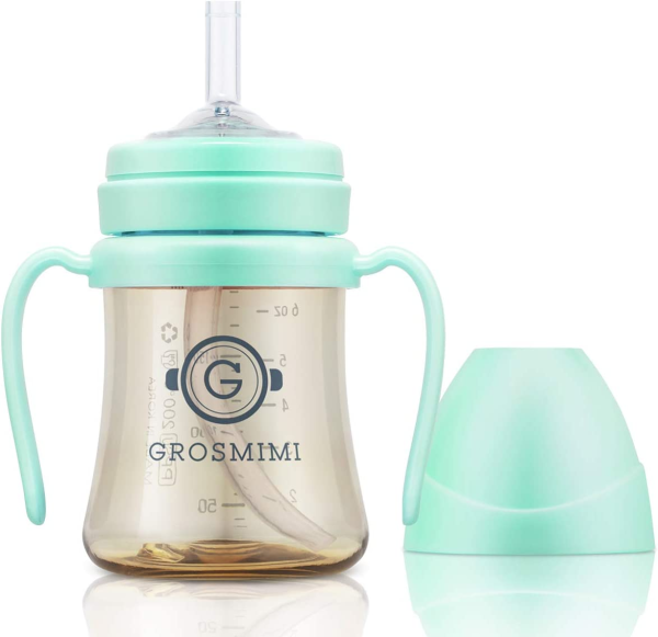 Grosmimi Spill-Proof Magic Sippy Cup – 6 oz (Charcoal)