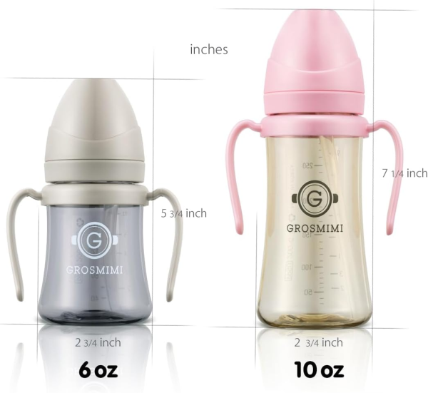 Grosmimi Spill-Proof Magic Sippy Cup – 6 oz (Charcoal)