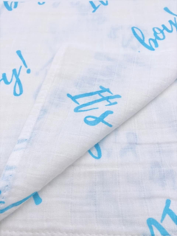 Premium Cotton Muslin Swaddle Blankets for New Born Boys Girls (Boy)