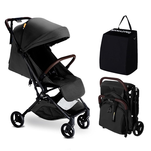 Lightweight Baby Travel Stroller with Carbor Fiber Frame, Compact & Airplane-Friendly, One-Handed Folding Design, Perfect for Toddlers