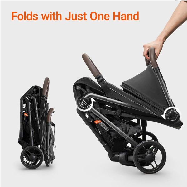 Lightweight Baby Travel Stroller with Carbor Fiber Frame, Compact & Airplane-Friendly, One-Handed Folding Design, Perfect for Toddlers
