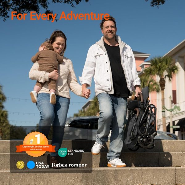 Lightweight Baby Travel Stroller with Carbor Fiber Frame, Compact & Airplane-Friendly, One-Handed Folding Design, Perfect for Toddlers