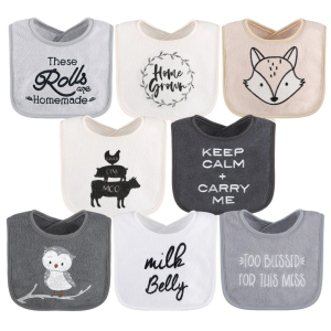 The Peanutshell Cotton Feeding Baby Bib, 8Pk Unisex