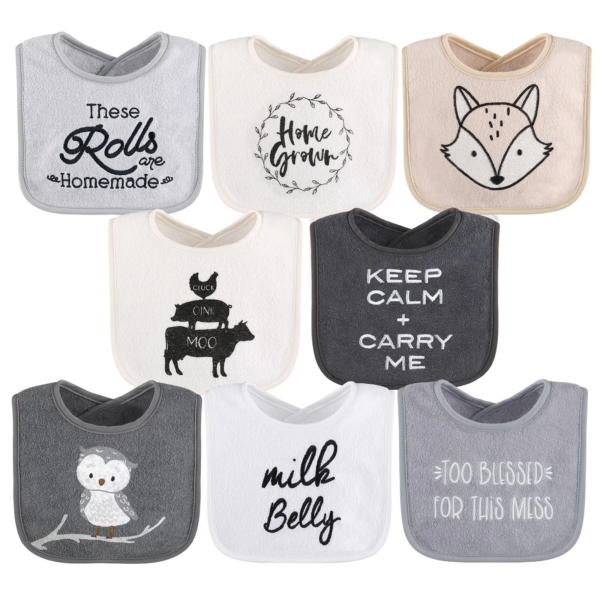 The Peanutshell Cotton Feeding Baby Bib, 8Pk Unisex