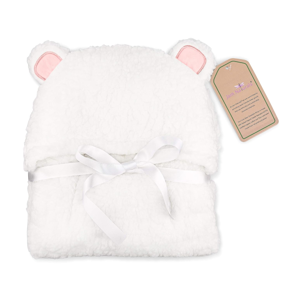 Jam Naturals- Baby Swaddle Blanket, Cute Bear Organic Receiving Swaddling Wrap, Newborn Baby Girl Soft Plush Registry Gift (Pink 3-6M)