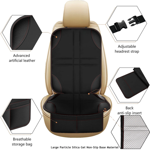 2 Pack Car Seat Protector for Child Car Seat with Non-Slip Backing, Waterproof Car Seat Cover for Pets/Child Car Seat