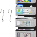 Homyfort over the Door Organizer, 5 Pockets, Breathable Eco-Friendly Fabric, Space Saving, Clear Plastic Fronts, Foldable, 126X31X12.7Cm