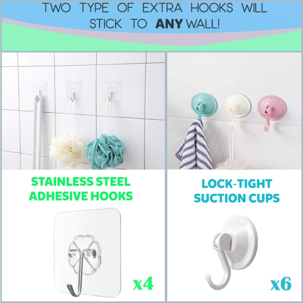 Comfylife Baby Bath Toy Organizer - Shark (2 Bath Toy Storage Nets, 8 Toy Numbers & 10 Strong Hooks) – Great Bath Net for Kids – Cute Bathtub Toy Organizer and Bath/Shower Caddy Storage Solution