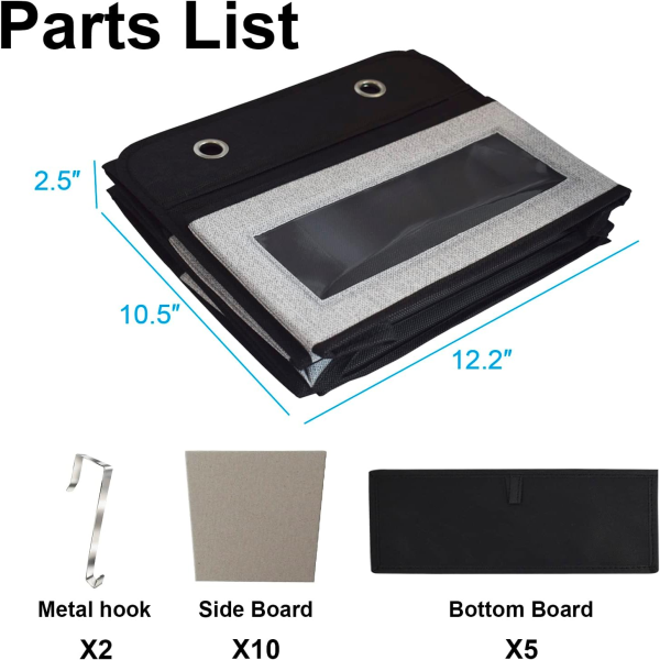 Homyfort over the Door Organizer, 5 Pockets, Breathable Eco-Friendly Fabric, Space Saving, Clear Plastic Fronts, Foldable, 126X31X12.7Cm